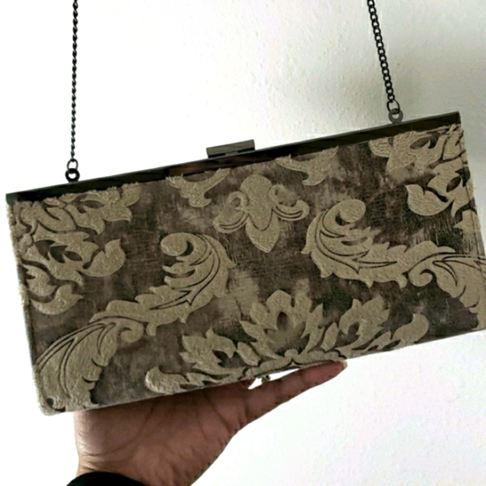 S O L D Floral Damask Clutch wChain Strap - Picture 1 of 10